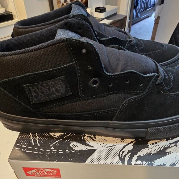 VANS Skate Half Cab Shoes Sneakers Skateboarding VN0A5FCDBKA Black/Black mens 12 - Picture 5 of 10